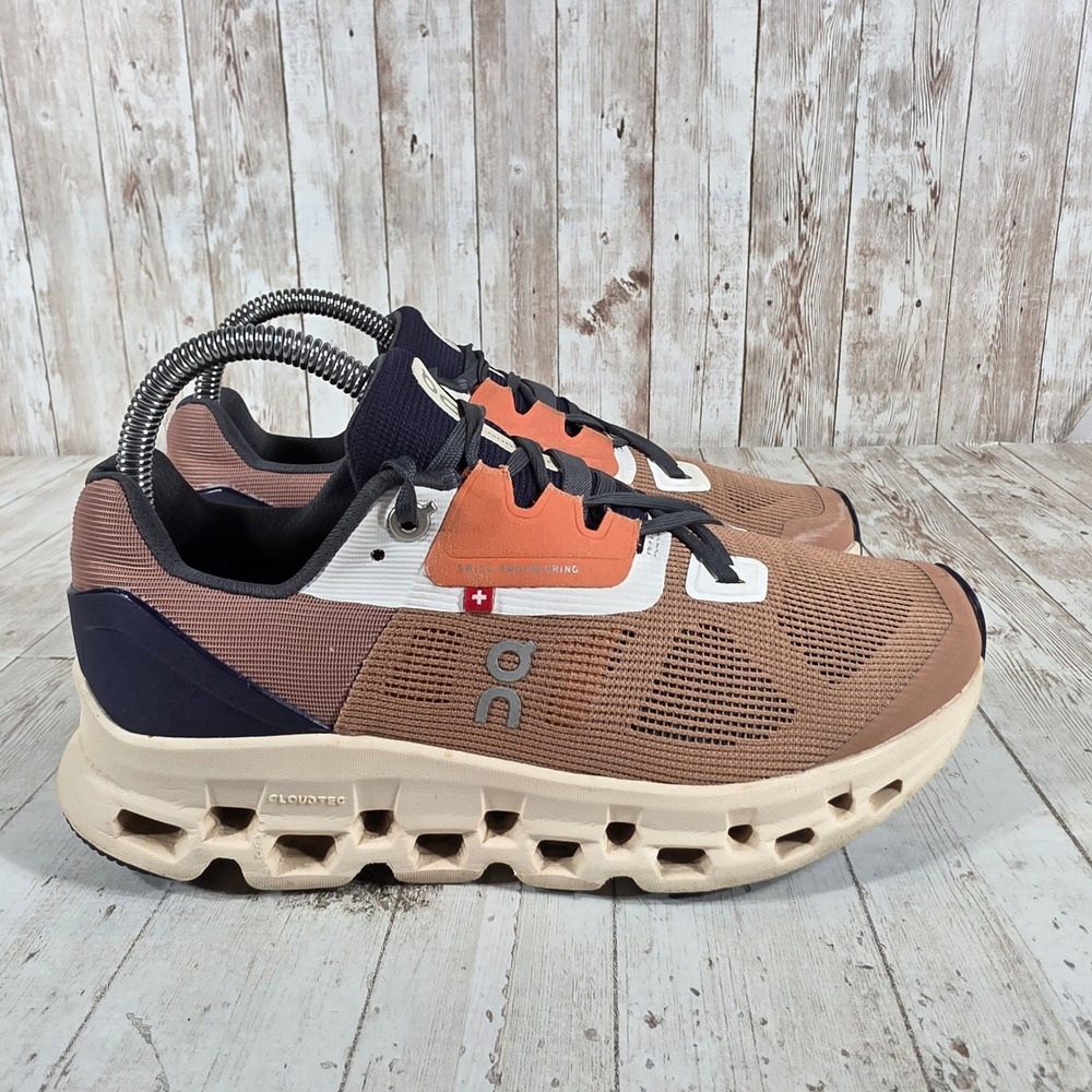 On Running Women's Sneakers in Tan, Orange, Navy